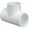 1 1/2" White Slip x Slip x Slip SCH40 PVC TEE