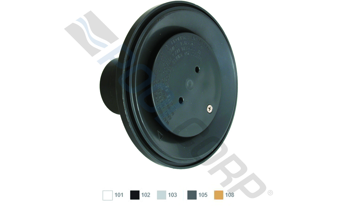 4" White Adjustable Floor Return Fitting with Water Stop - 2” Slip