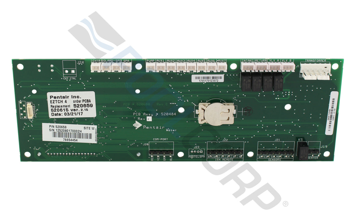 EasyTouch® Automatic Control Systems UOC Motherboard with 4-Auxiliary