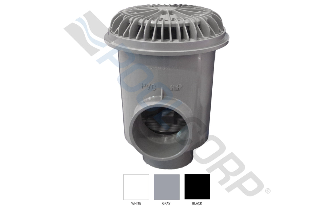 2-1/2" Socket White PVC Nova Large Outlet Main Drain Sump with Cover
