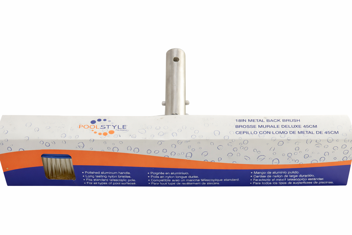 PoolStyle 18" Deluxe Series Aluminum Back Nylon Wall Brush