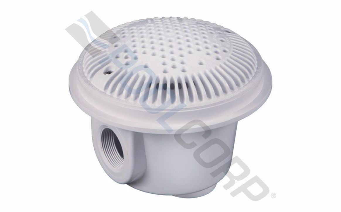 1-1/2" White Vinyl Dual Suction Outlet with Grate