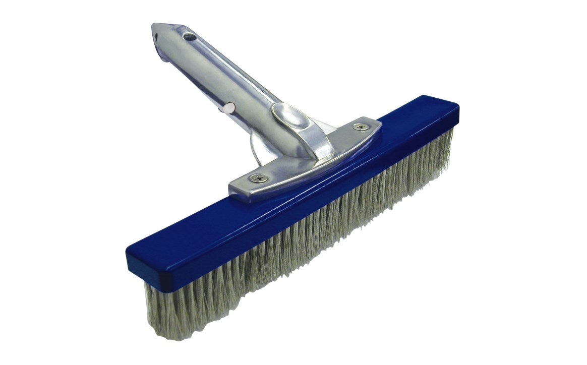 PoolStyle 10" Algae Brush with Stainless Steel Bristles and Metal Back