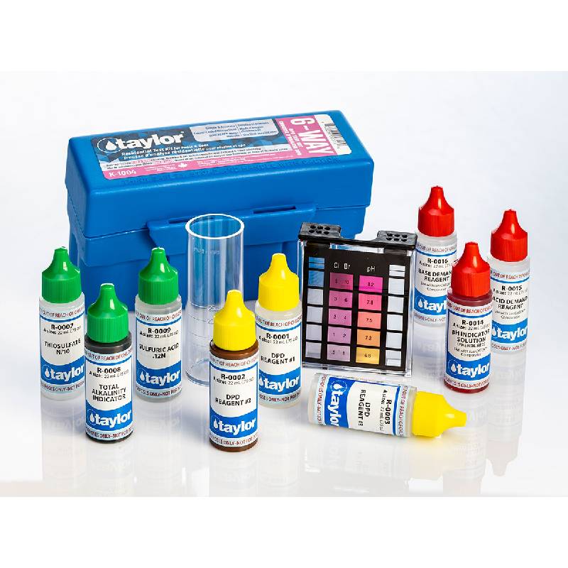 Taylor 6-Way Residential Test Kit for Free & Total Chlorine/Bromine/pH Acid Demand/DPD