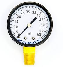 Super-Pro 2" Plastic Pressure Gauge 0.25" 0-60 PSI Bottom Mount