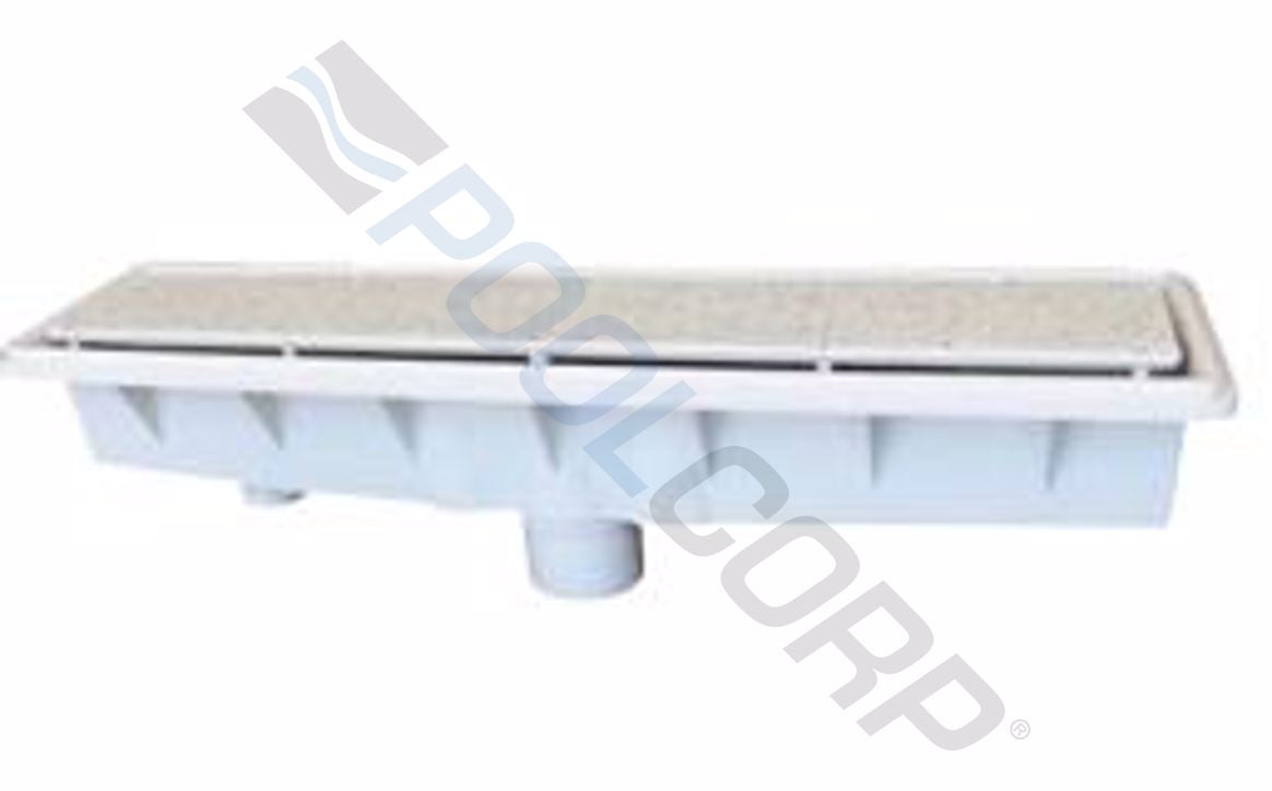 AVSC Light Gray PHX Pebble Top Single Inlet Top Channel Drain