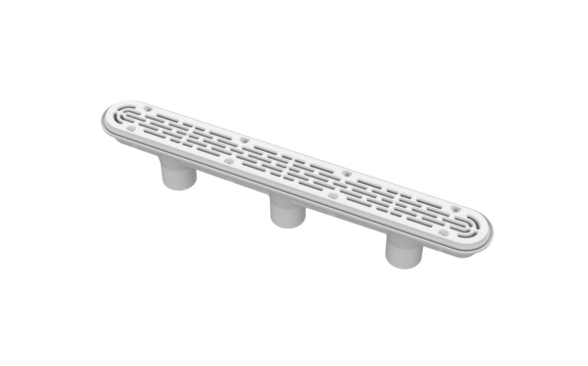 32'' White Channel Drain Flat Grate Suction Outlet without Frame