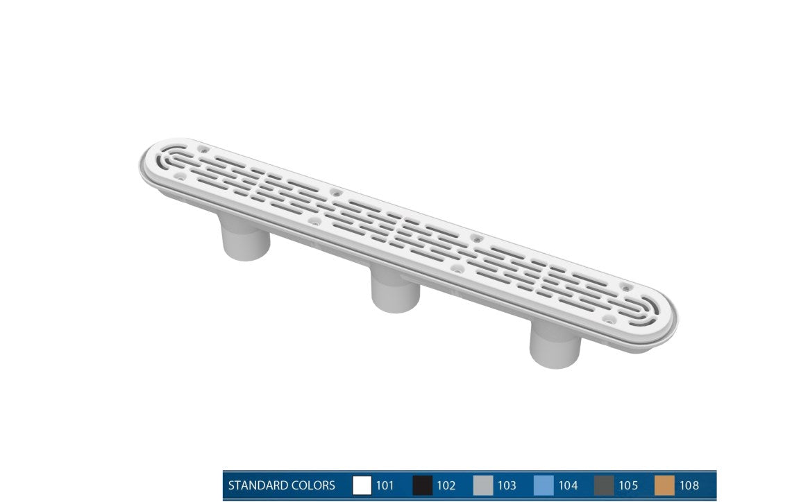 32" Light Gray Channel Drain Flat Grate Suction Outlet without Frame