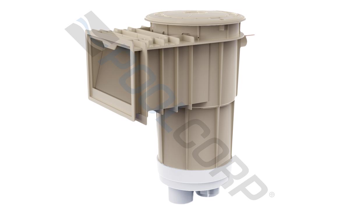 2" Socket x 2.5" Spigot Tan Dual Port Vinyl Liner Skimmer without Float Valve
