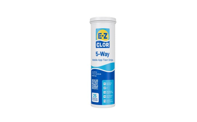 E-Z Clor 5-Way Test Strips FC/pH/TA/TH/CYA 25 count