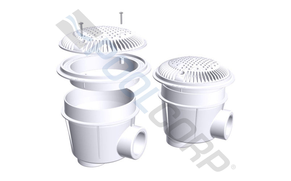2" White Sump with Adjustable Collar and Grate 2 per Pack