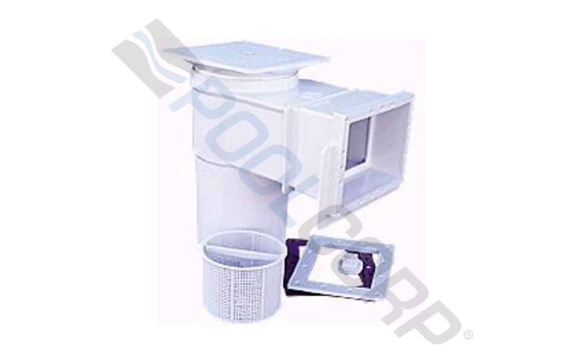 2" FPT White Auto-Skim Inground Pool Skimmer with Square Lid