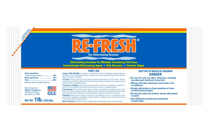 Refresh 1 lb Bag 68% Calcium Hypochlorite Granular - SHOCK