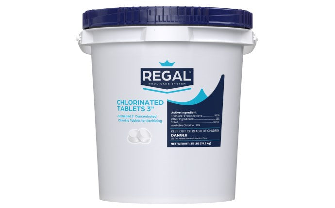 Regal Chemicals 35 lb 3" Chlorinated Tabs Unwrapped Pail