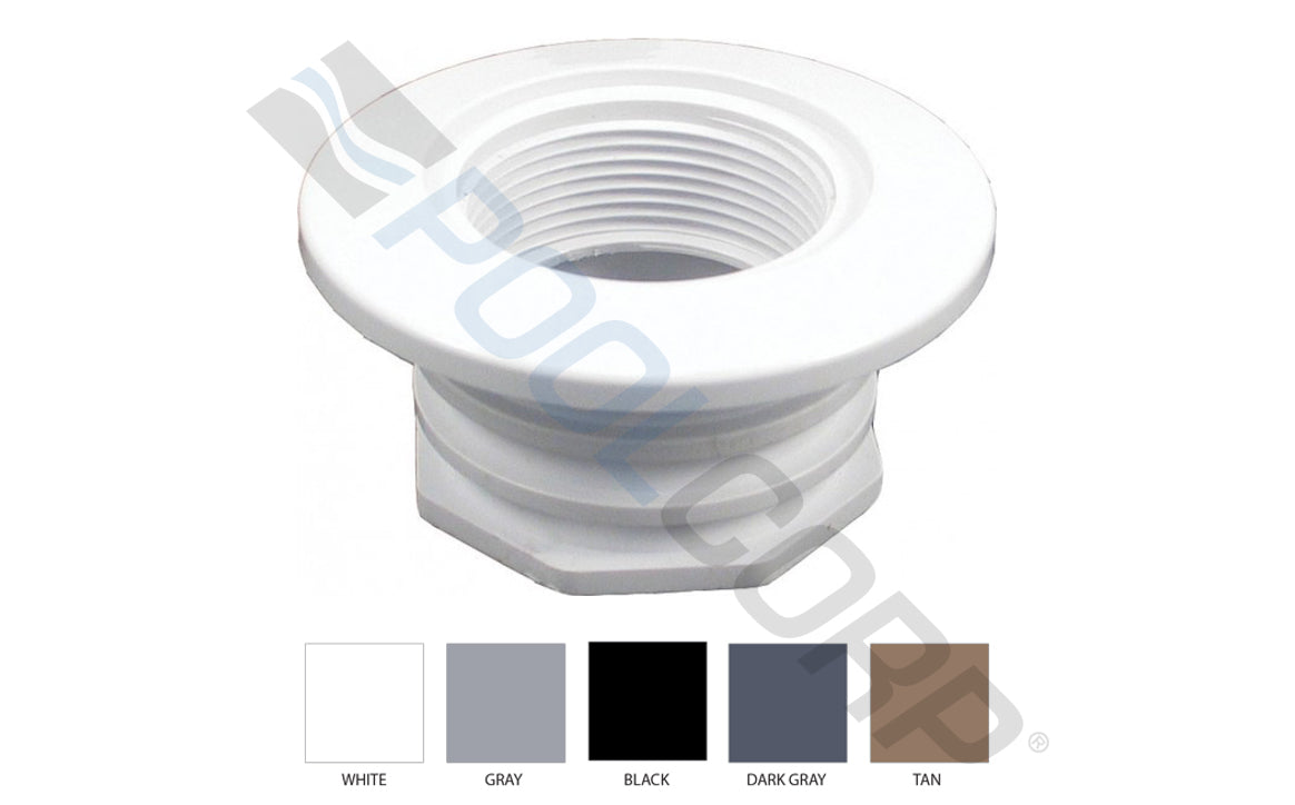 1.5" FIP x 1.5" Socket White Gunite Wall Return Fitting with Water Stop