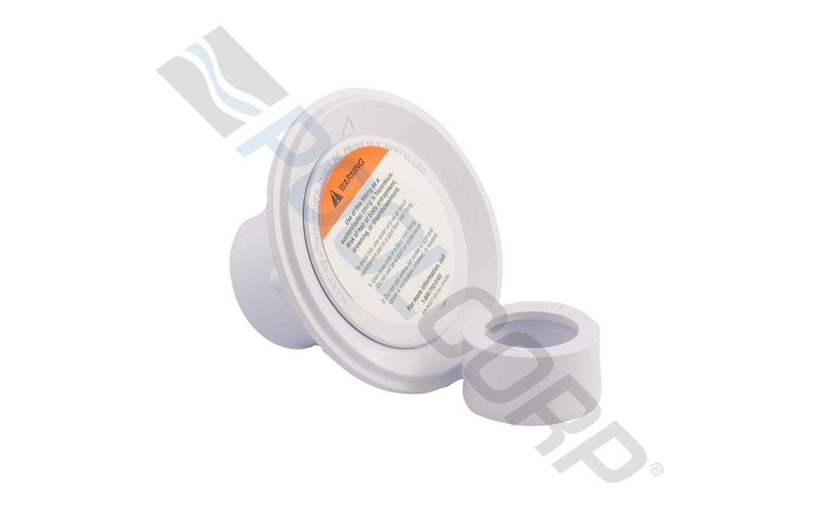 2" White SwimQuip Floor Inlet Fitting Slip with 1.5" Slip Bushing