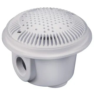 Hayward 8" White Round Frame and Cover Dual Suction Outlet with Grate for Concrete Pools