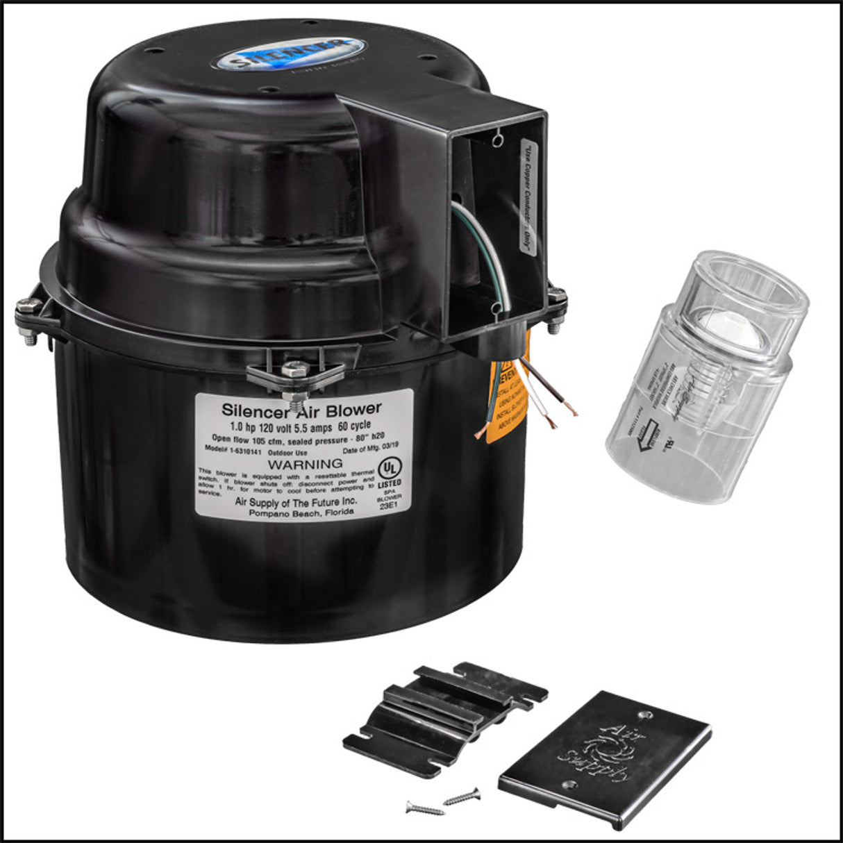 AIR SUPPLY OF THE FUTURE 1.5 HP 120V Silencer Air Blower With Toggle Switch